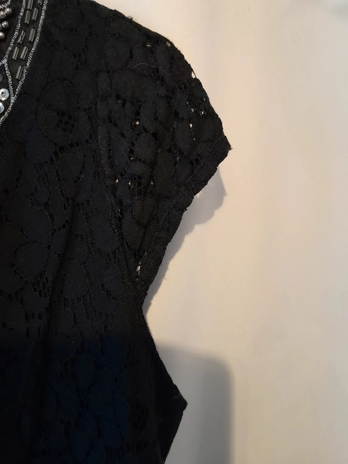 Blusa preta, renda e strass, Tamanho 38/40 – photo 5